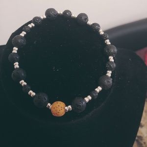 Unisex Natural Lava Stone Bracelet